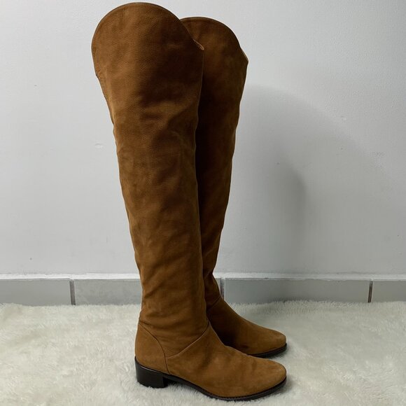 Stuart Weitzman Women's Caramel Brown Dunkirk Over-The-Knee Boots Size 6 - Picture 2 of 12